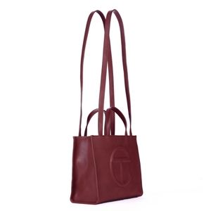 🔥NWT Authentic Telfar Medium Oxblood Shopping Bag